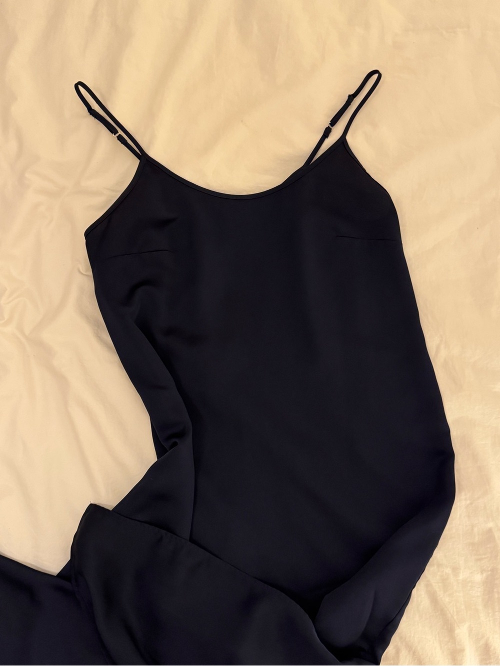Classic Navy Spaghetti Strap midi dress